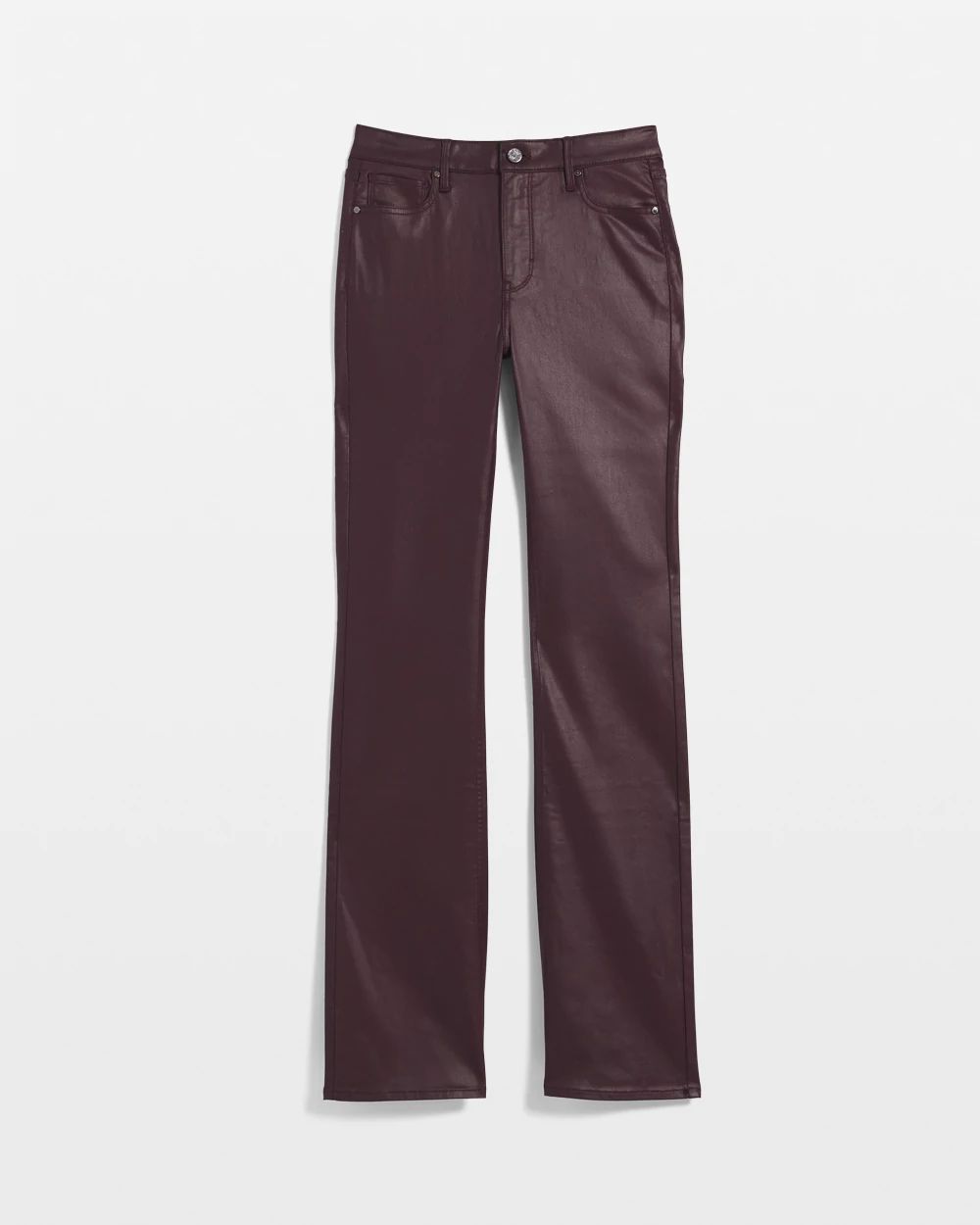 BP444J-A - Coated Char - Coated Slim Bootcut w/ Scissor Cut: